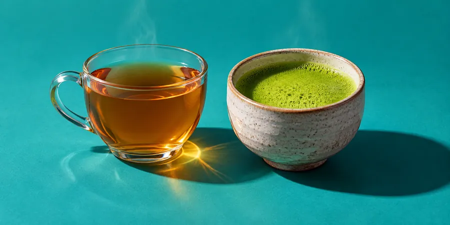 Kopp örtte och kopp matcha sida vid sida